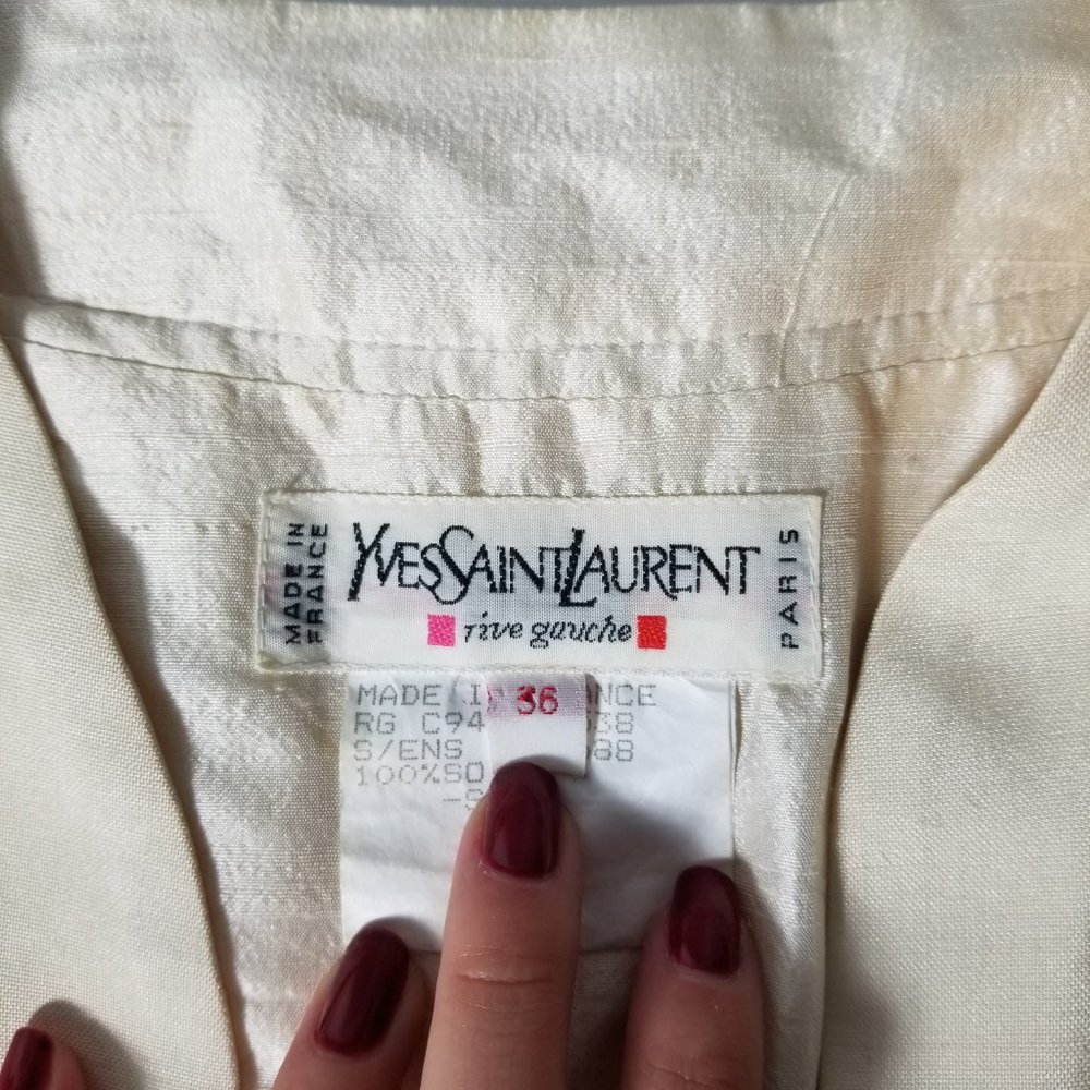 Vintage Yves Saint Laurent Ivory Pant Suit - Picture 2 of 15